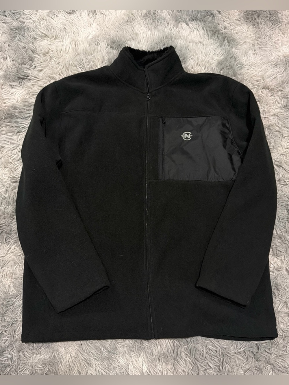 Nautica Competition Activewear Fleece Zip Up Jacket Men's XL  Black